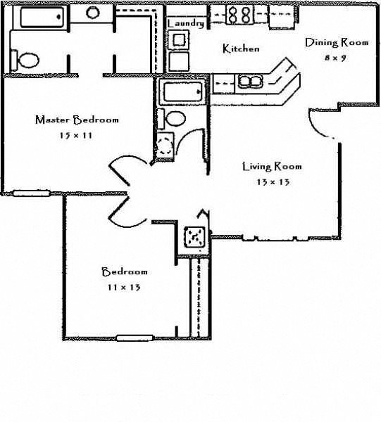2 Bedroom Floor Plan